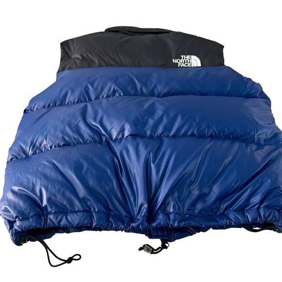Vintage The North Face 700 Nuptse Down Puffer Vest Blue Black Y2K Streetwear LG - Picture 14 of 16